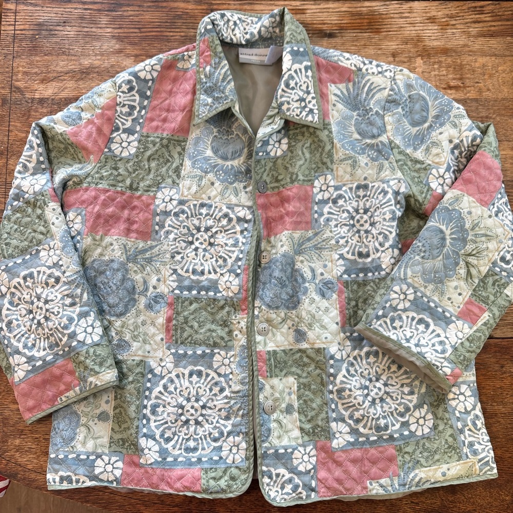 Vintage Alfred Dunner Floral Patchwork Quilted Jacket